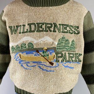 Vintage B.T. Kids Wilderness Canoe Embroidered Sweater 3T